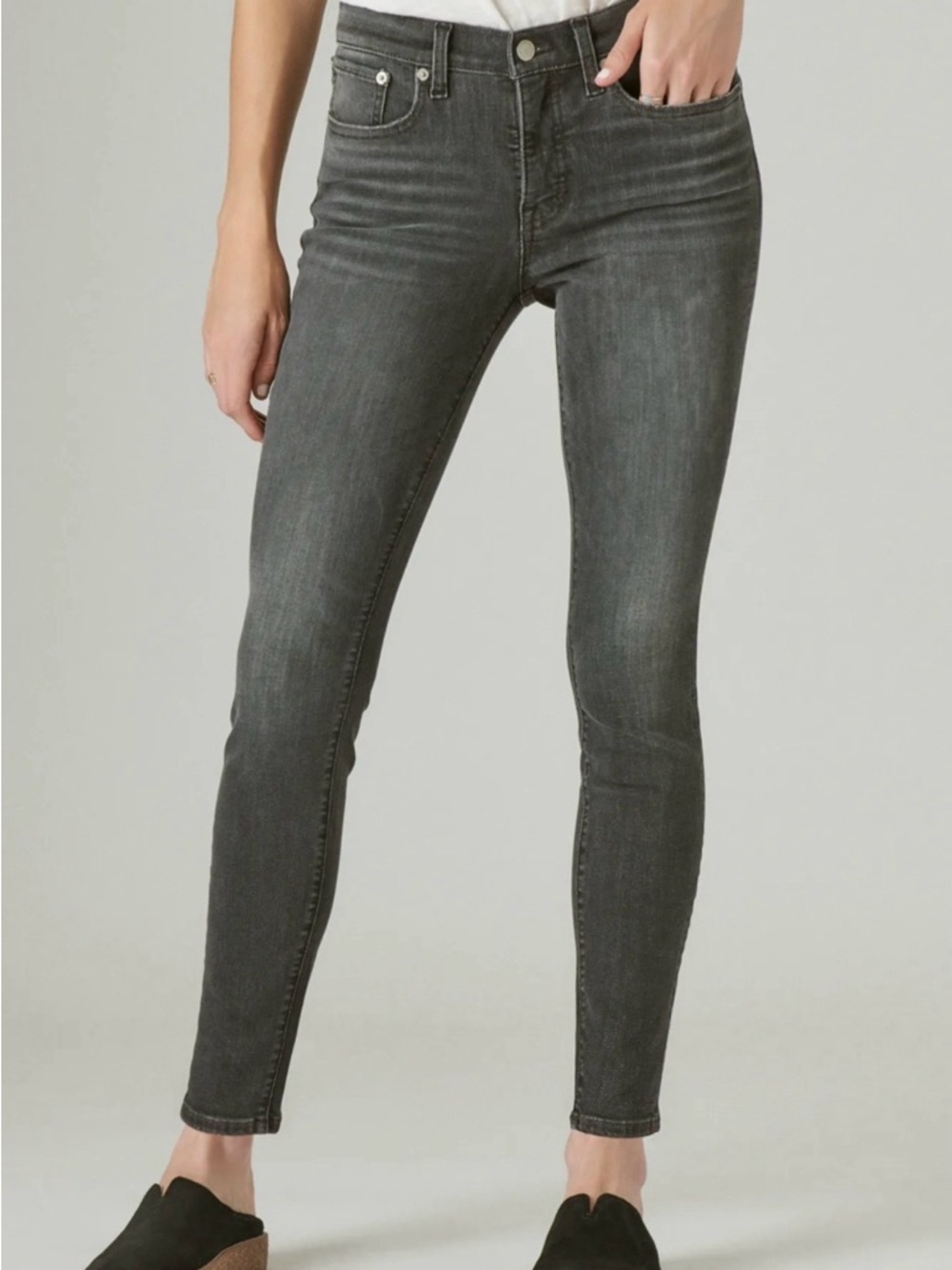 Women's Grey High-Rise Skinny Jeans